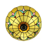Tiffany Loft Stained Glass Flush Mount Light - Magnolia Ceiling In Multi-Colored Shades For Bedroom