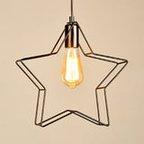 Minimalist Black/Bronze Metal Wire Pendant Light For Living Room - Star Ceiling Hanging Fixture