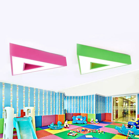 Modern Acrylic Triangle Flush Ceiling Light - Game Room Stylish Lamp