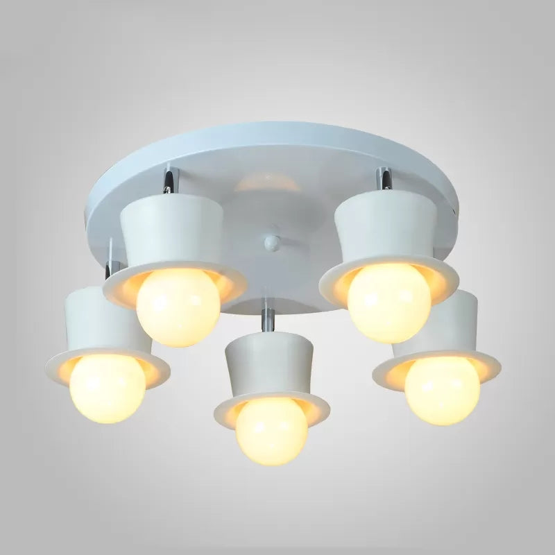 Contemporary Rotatable Ceiling Lamp In White For Boys’ Bedroom 5 /