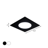 Minimalist Led Flush Mount Light In Metallic Squared Design With White/Warm