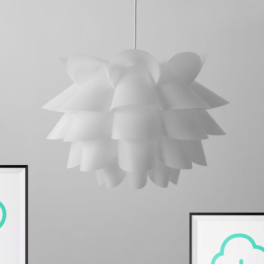 White Lotus Hanging Ceiling Lamp - Modern Acrylic Pendant Light (15’/18’/20.5’ Wide)