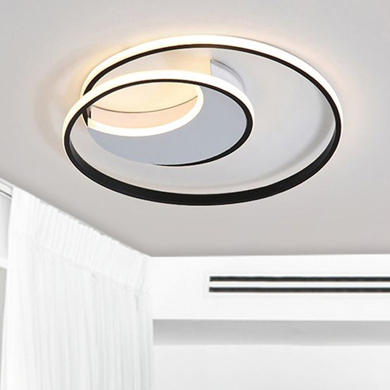Sleek Spiral Flush Mount Ceiling Light With Simple Acrylic Design - Led 16’/19.5’/23.5’ Wide