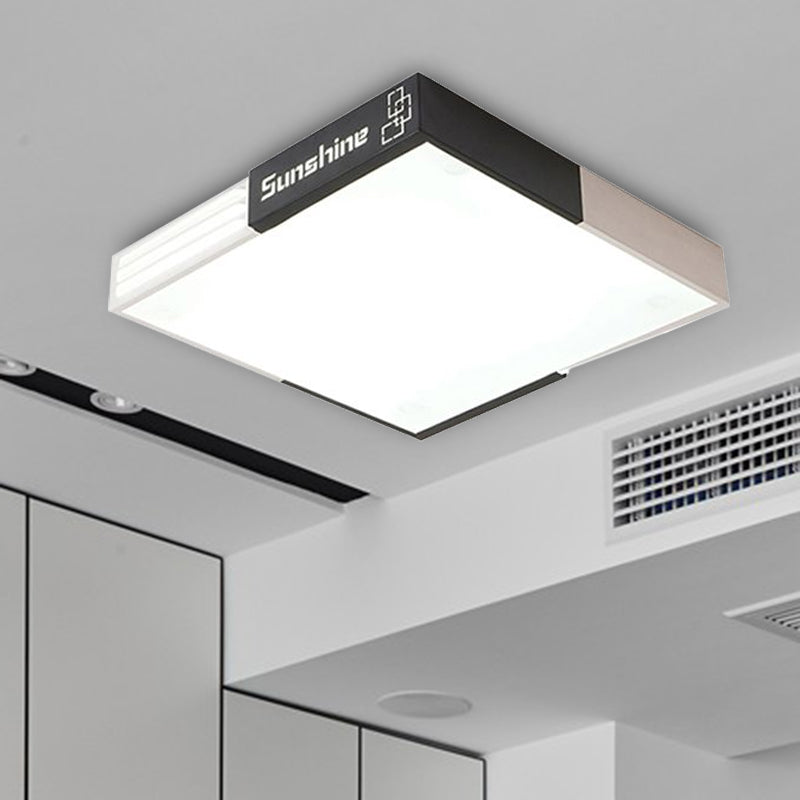 19.5/23.5 Modern Led Square Acrylic Ceiling Lighting In White For Living Room