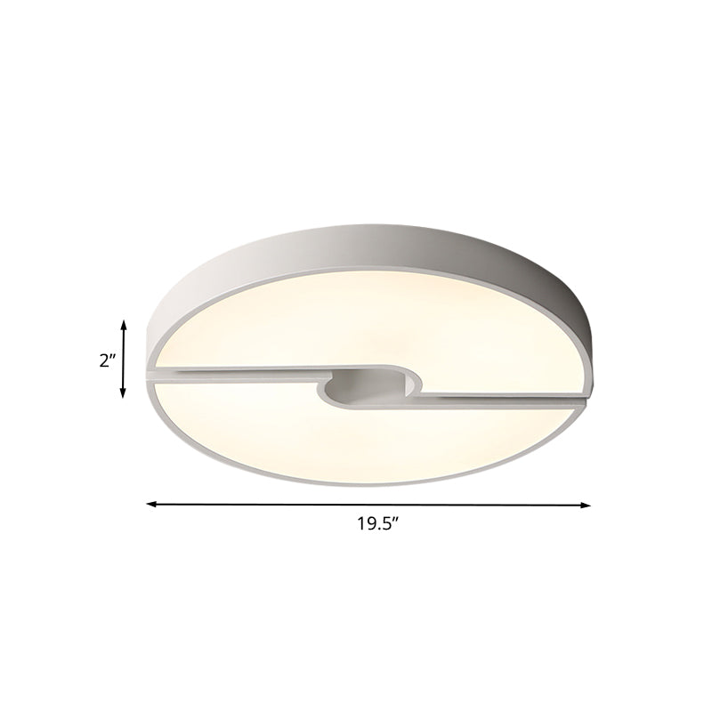 Modern Led Acrylic Flushmount Ceiling Light - White 16-23.5 Inch Width Options