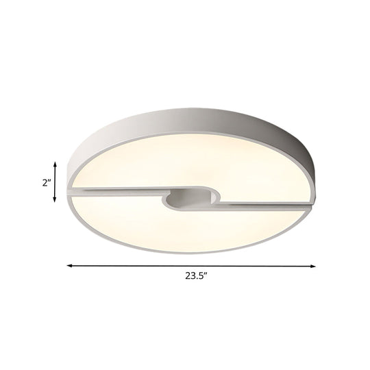 Modern Led Acrylic Flushmount Ceiling Light - White 16-23.5 Inch Width Options