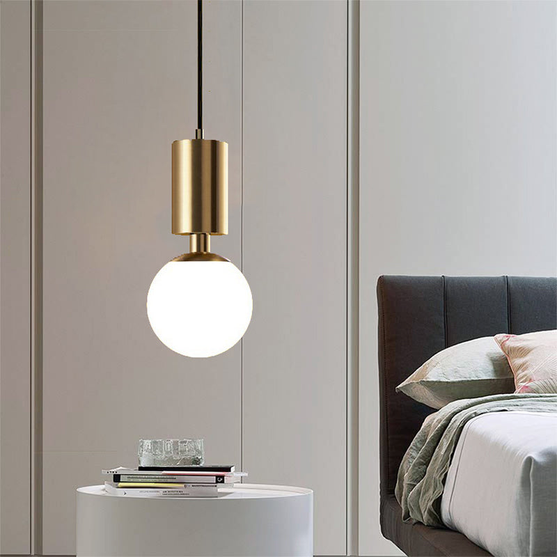 Minimalist Glass Sphere Pendant Light 1-Head Black Ceiling Suspended Lamp 8 Wide