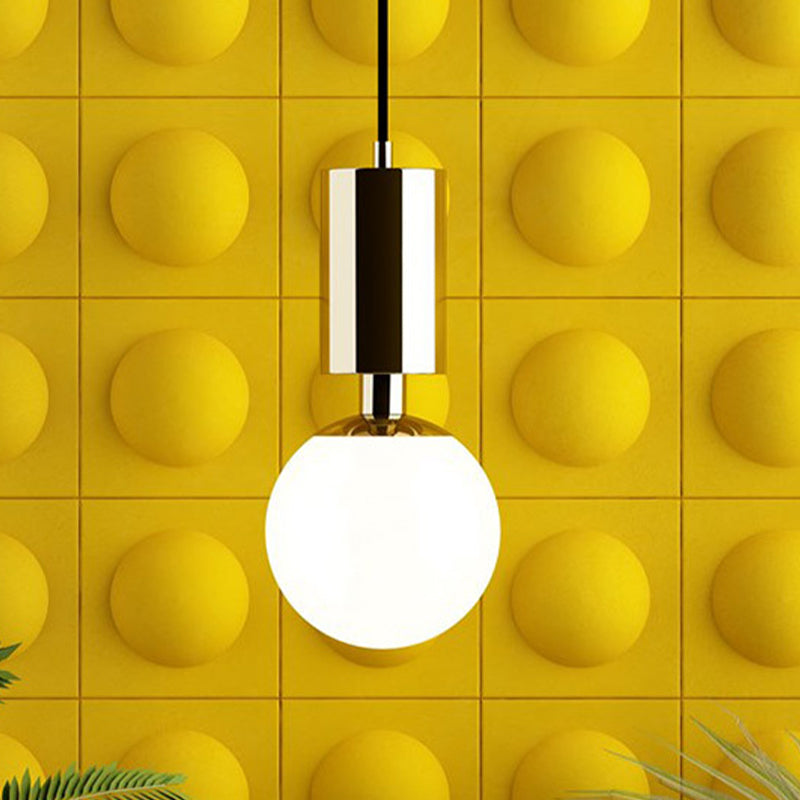 Minimalist Glass Sphere Pendant Light 1-Head Black Ceiling Suspended Lamp 8 Wide