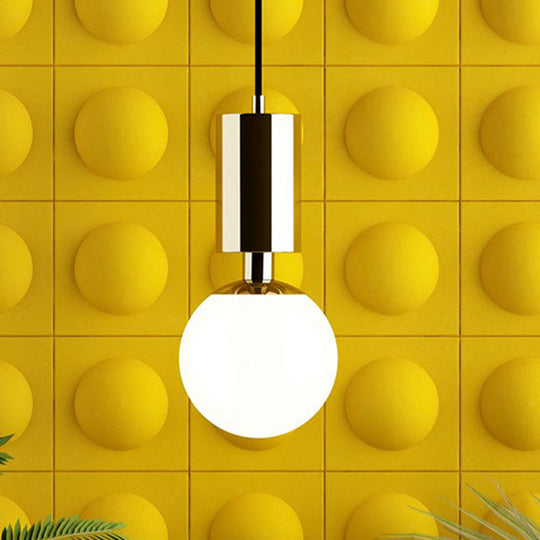 Minimalist Glass Sphere Pendant Light 1-Head Black Ceiling Suspended Lamp 8 Wide