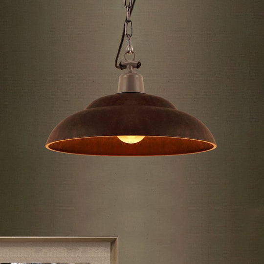 Vintage Style Black/Green Metallic Hanging Lamp With Chain - Indoor Pendant Light