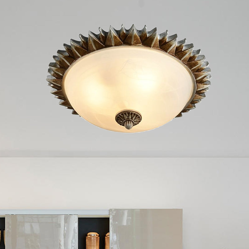 Vintage Black Sunburst Ceiling Light With Opal Glass For Living Room - 9’/15’ Wide