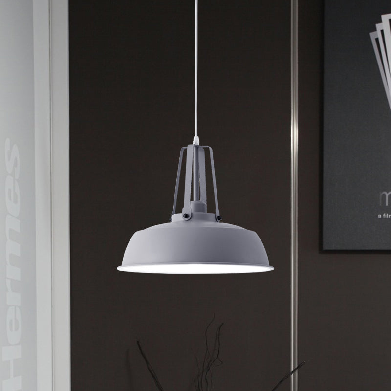 Nordic Stylish Black/Blue Barn Shade Pendant Light - Metallic Finish Ideal For Living Rooms