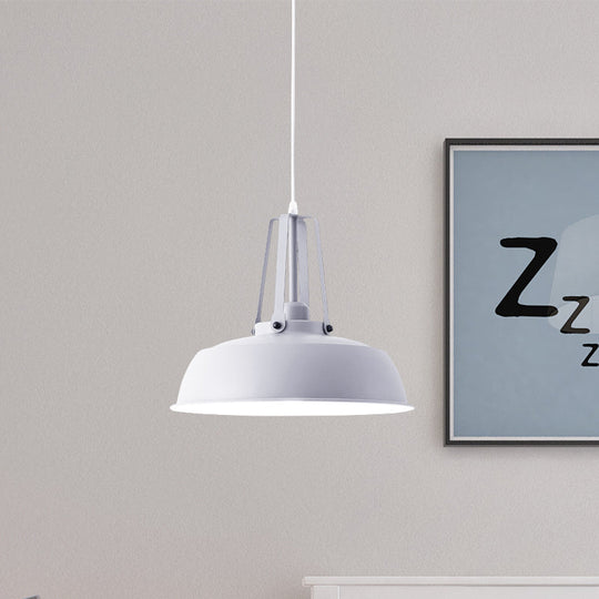 Nordic Stylish Black/Blue Barn Shade Pendant Light - Metallic Finish Ideal For Living Rooms