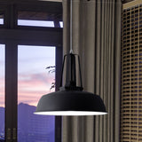 Nordic Stylish Metal Barn Shade Pendant Light - Black/Blue Living Room Ceiling Fixture Black