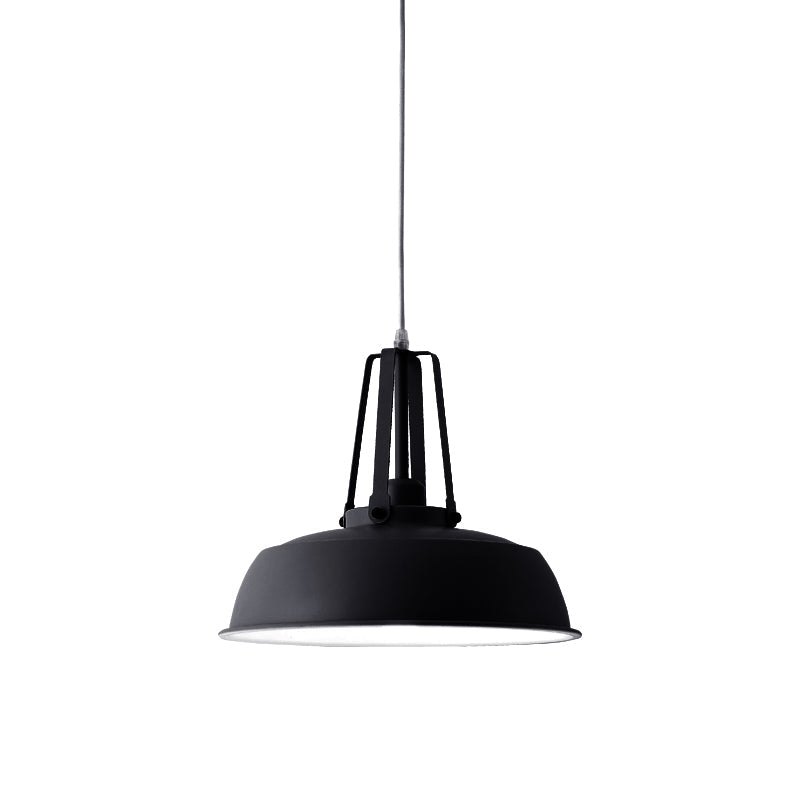 Nordic Stylish Black/Blue Barn Shade Pendant Light - Metallic Finish Ideal For Living Rooms
