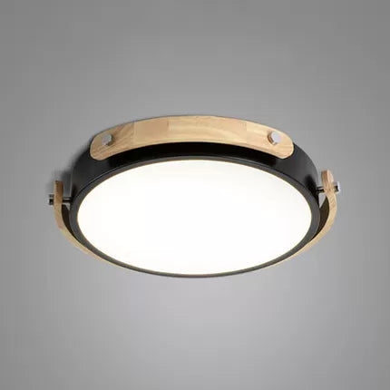 Stylish Round Ceiling Mount Study Room Light With Acrylic Macaron Undertint Black / 13