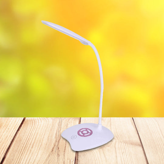 Adjustable Silicone Hose Desk Lamp With Touch Sensor Modern Led Light For Study - Pink/Gold