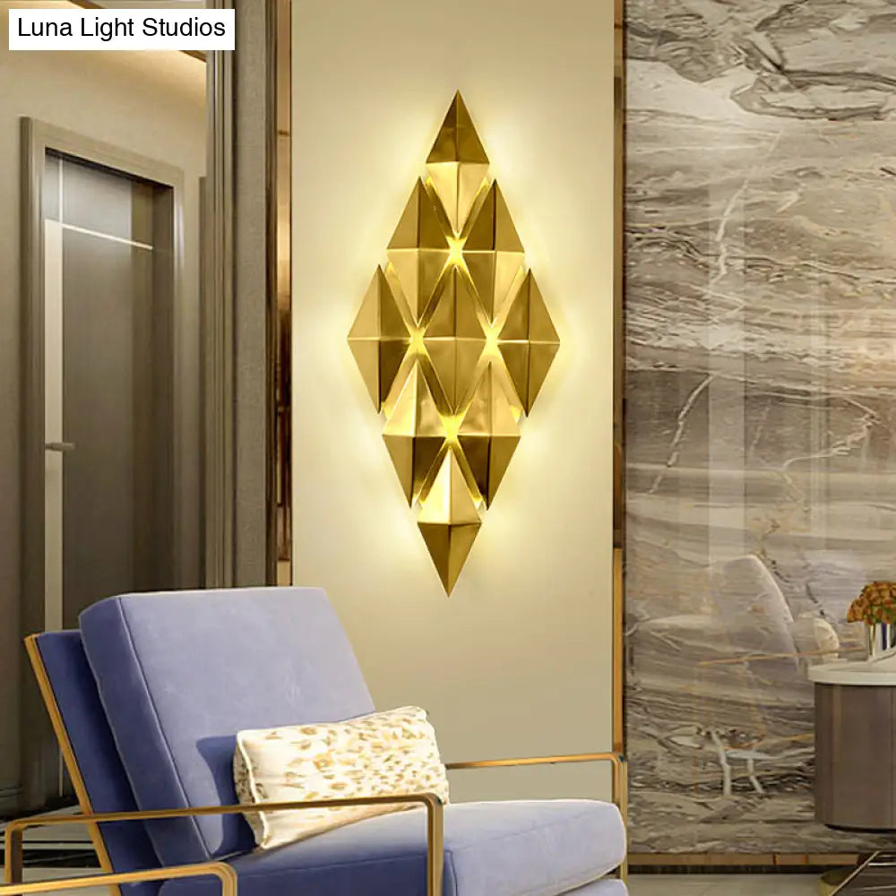 7 & 11 Rhombus Metal Sconce Light - Colonial Style Wall Mounted Fixture