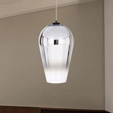 7/8’ Wide Cannon Pendant Light - Modern Glass 1 Chrome/Gold/Rose Gold Hanging Fixture Chrome / 7’