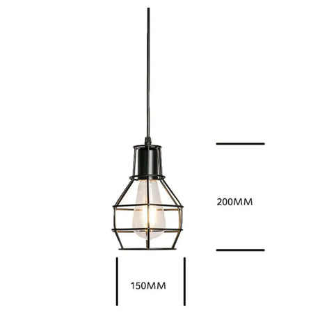 7 Type Modern Black Cage Pendant Lights Iron Minimalist Nordic Pyramid Lamp 8000 Pendant