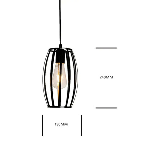 7 Type Modern Black Cage Pendant Lights Iron Minimalist Nordic Pyramid Lamp 8003 Pendant
