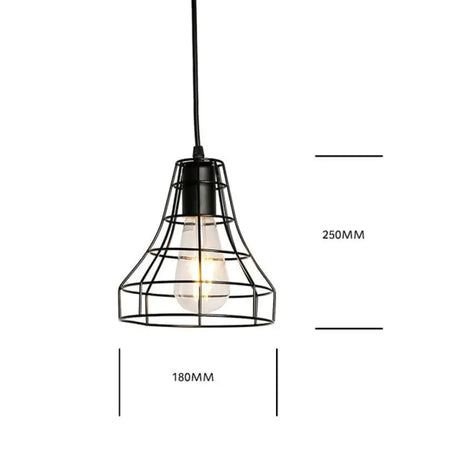7 Type Modern Black Cage Pendant Lights Iron Minimalist Nordic Pyramid Lamp 8006 Pendant