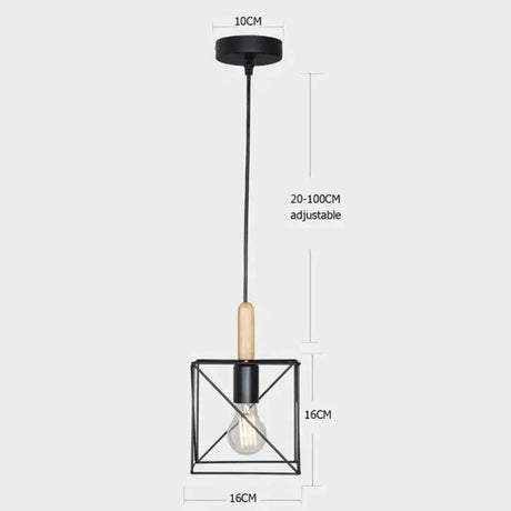 7 Type Modern Black Cage Pendant Lights Iron Minimalist Nordic Pyramid Lamp 8020 Pendant