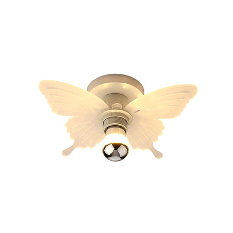 Nordic White Butterfly Led Flush Mount Lamp With Acrylic Shade Corridor Lighting Fixture