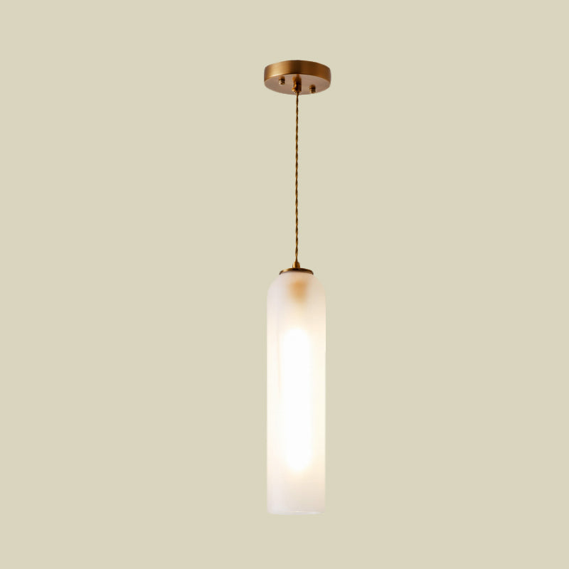 Modern Gold Pendant Light With Milk White Glass - Perfect For Dining Rooms