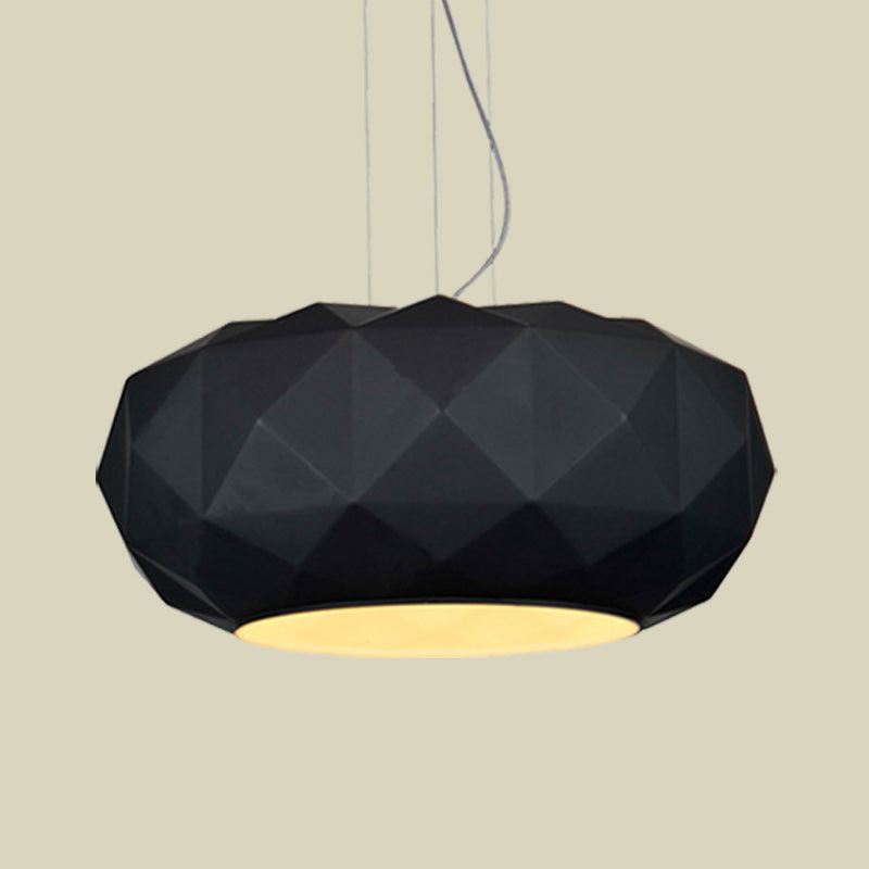 Contemporary Diamond Drop Pendant Ceiling Lamp With Drum Design In Black