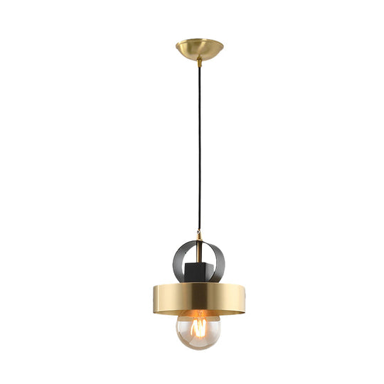 Modern Gold Pendant Light With Round Design: Ideal For Bedside Use