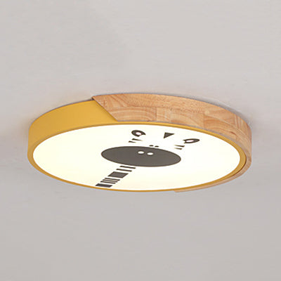 Giraffe Themed Acrylic Flush Ceiling Light For Kid’s Bedroom Pink / 12’ B