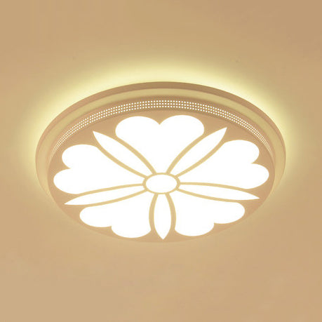 Modern Acrylic Led Flushmount Flower Ceiling Light For Dining Room And Bedroom White / 15’ C