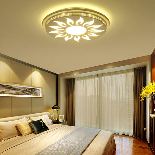 Modern Acrylic Led Flushmount Flower Ceiling Light For Dining Room And Bedroom