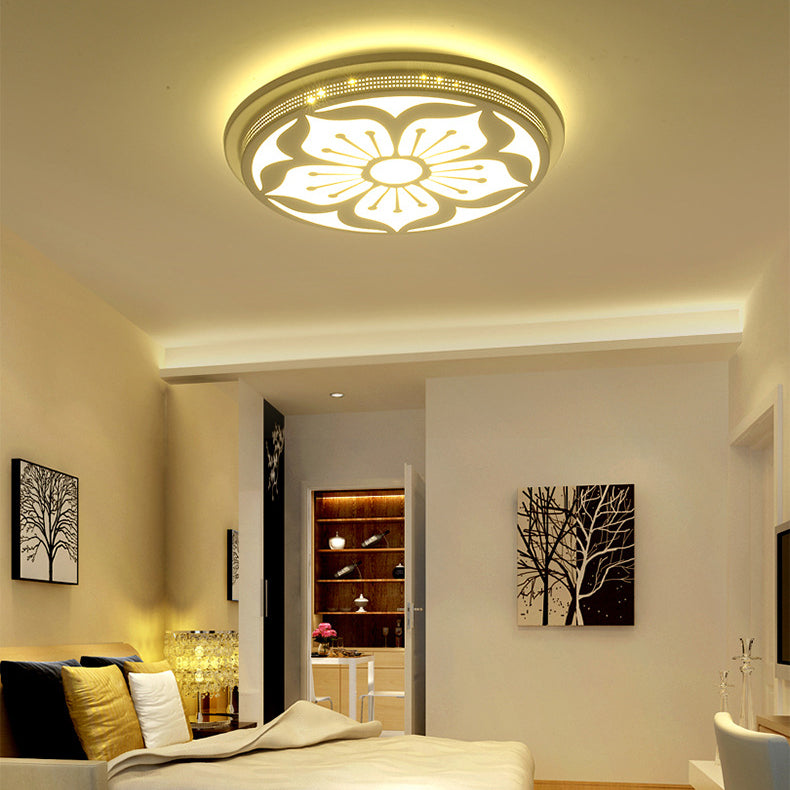 Modern Acrylic Led Flushmount Flower Ceiling Light For Dining Room And Bedroom
