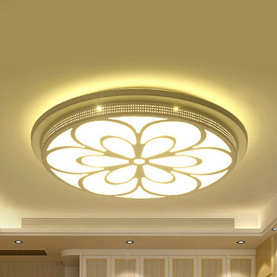 Modern Acrylic Led Flushmount Flower Ceiling Light For Dining Room And Bedroom White / 15 E