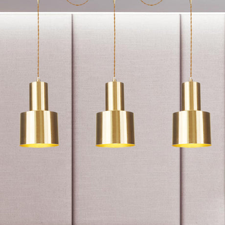Industrial-Style Metal Gold Finish Tandem Multi Ceiling Light Pendant Lamp - 3/5/7 Heads 3 /