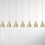 Industrial-Style Metal Gold Finish Tandem Multi Ceiling Light Pendant Lamp - 3/5/7 Heads 7 /