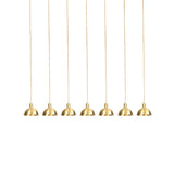 Industrial Restaurant Pendant Lamp With Gold Dome Metal Shade - 3/5/7-Light Tandem Multi Hanging