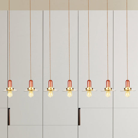 Gold Finish 3/5/7-Bulb Industrial Metallic Pendant Lamp - Multiple Hanging Lights For Ceiling 7 /