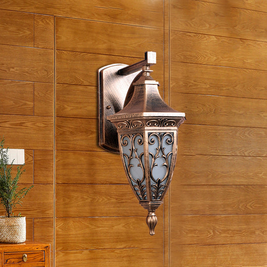 Rustic Aluminum Sconce Lighting Urn-Shape 1-Light Wall Mounted Lamp