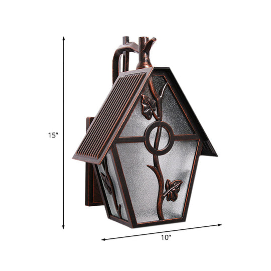 Copper Seeded Glass Wall Sconce Lamp - Countryside House Lighting