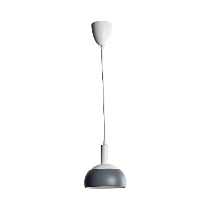 Modern Nordic Dome Pendant Light Kit Grey Iron Rotatable Suspension - Perfect For Living Rooms