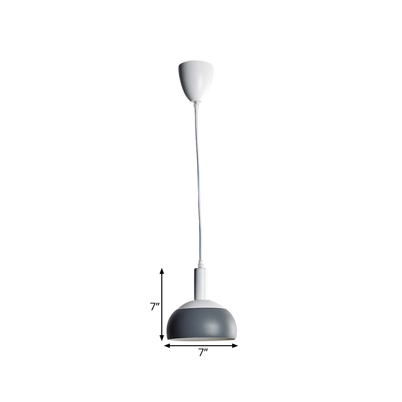 Rotatable Grey Nordic Dome Pendant Light Kit - Modern Iron Design For Living Room Suspension