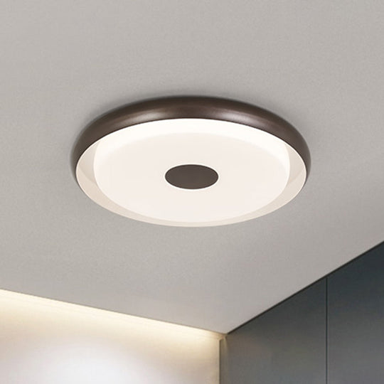 Modern Halo Flush Mount Light Iron Led Bedroom Flushmount Lighting In Coffee (18/21 Width) / 18