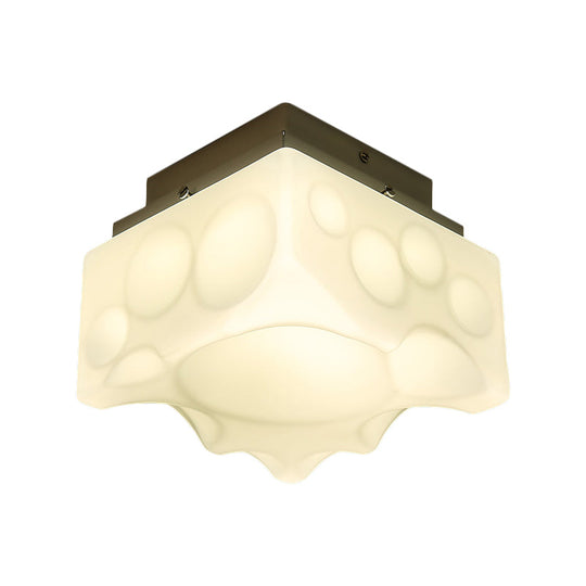 Geometric Led Flush Light For Hallway - Simple White Acrylic Ceiling Fixture