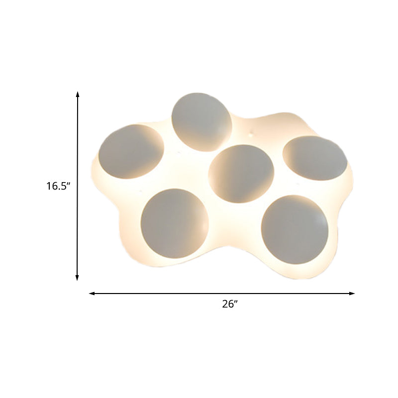 Contemporary Shell Acrylic Led Flushmount Ceiling Light In White For Living Room