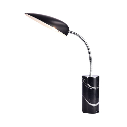 Modern White/Black Finish Led Table Lamp For Study Room - Sharp Tongue Metal Book Light