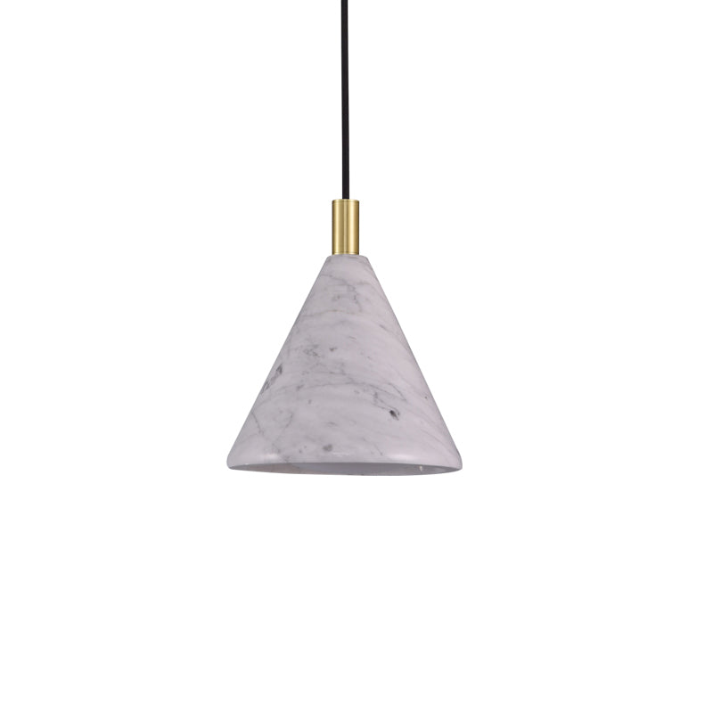 Modern Cement Cone Pendant Lighting- 1 Head White Led Ceiling Suspension Lamp For Bedside