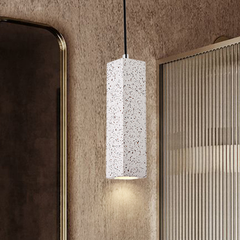 Sleek Nordic Marble 1-Head Pendant Light In White - Modern Slim Design For Bedside Led Ceiling Lamp